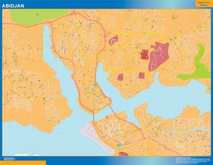 Abidjan wall map