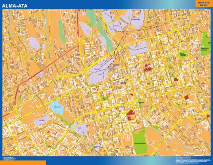 Alma Ata laminated map