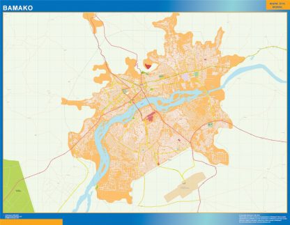 Bamako wall map