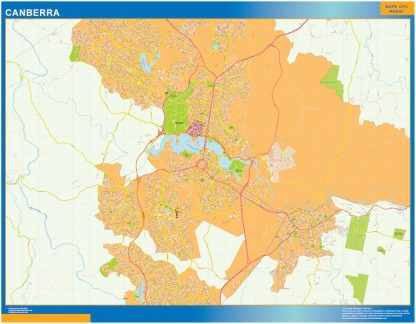 Canberra laminated map