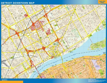 Detroit downtown map