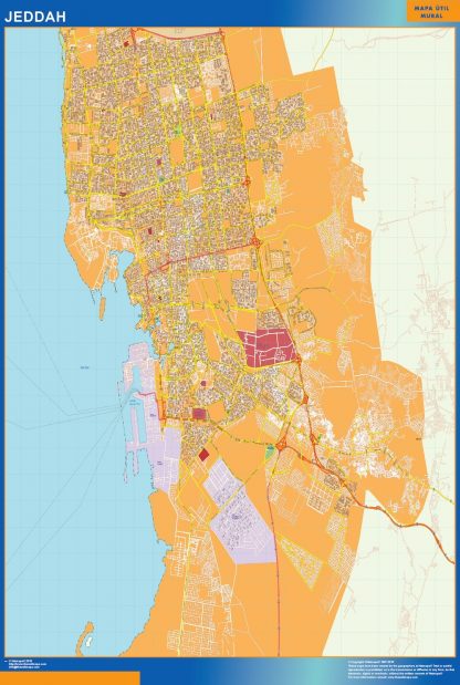 Jeddah map in Saudi Arabia