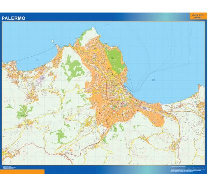 Map of Palermo city in Italy 