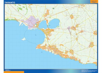 Map of Taranto city in Italy 