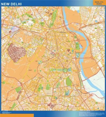 New Delhi laminated map