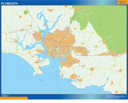 Plymouth laminated map