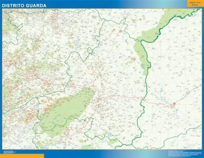 Region of Guarda map in Portugal