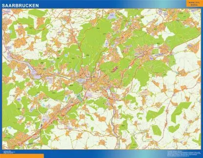 Saarbrucken map in Germany