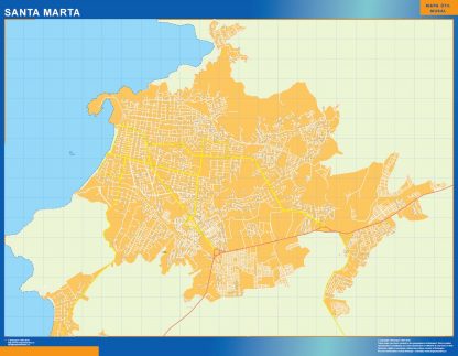 Santa Marta map in Colombia