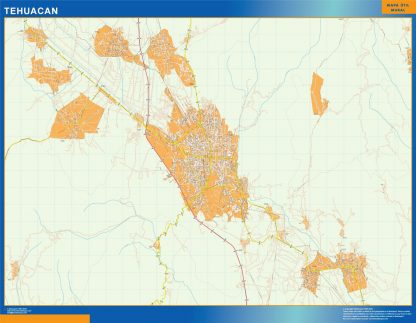 Tehuacan map Mexico