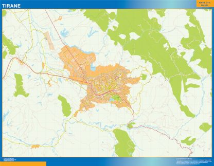 Tirana wall map