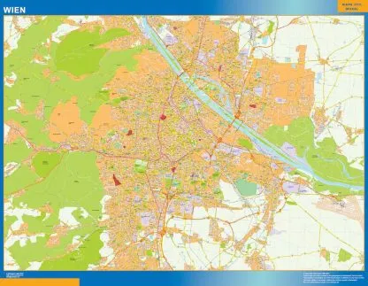 Vienna map in Austria