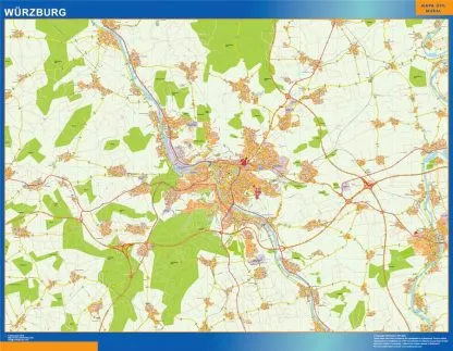 Wurzburg map in Germany